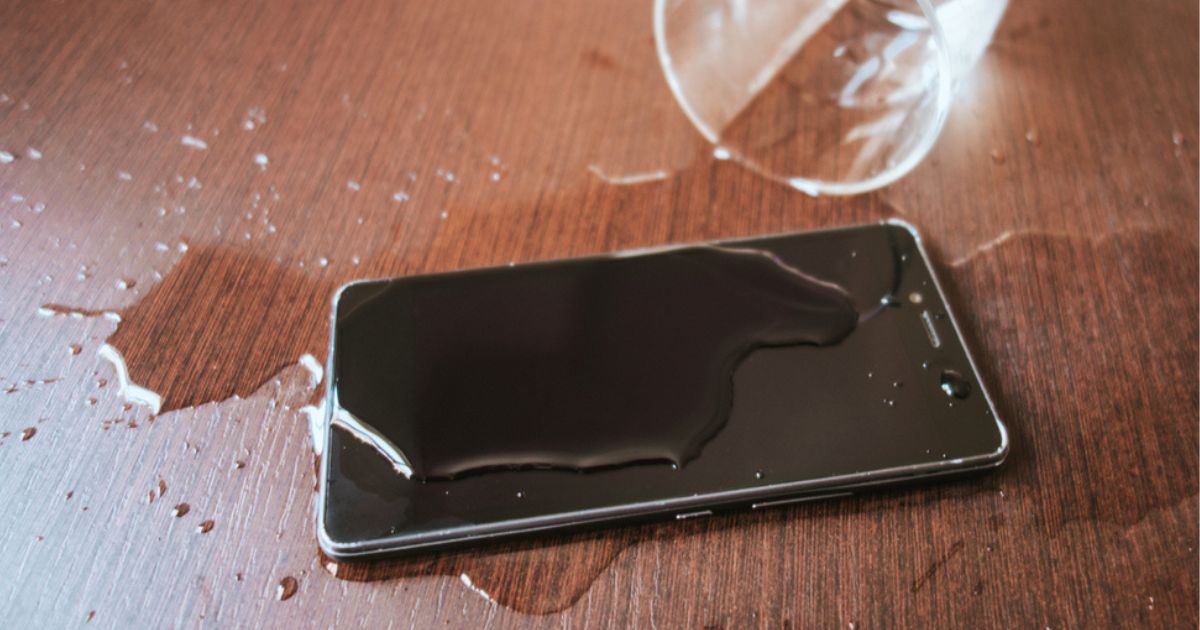 water damage phone screen